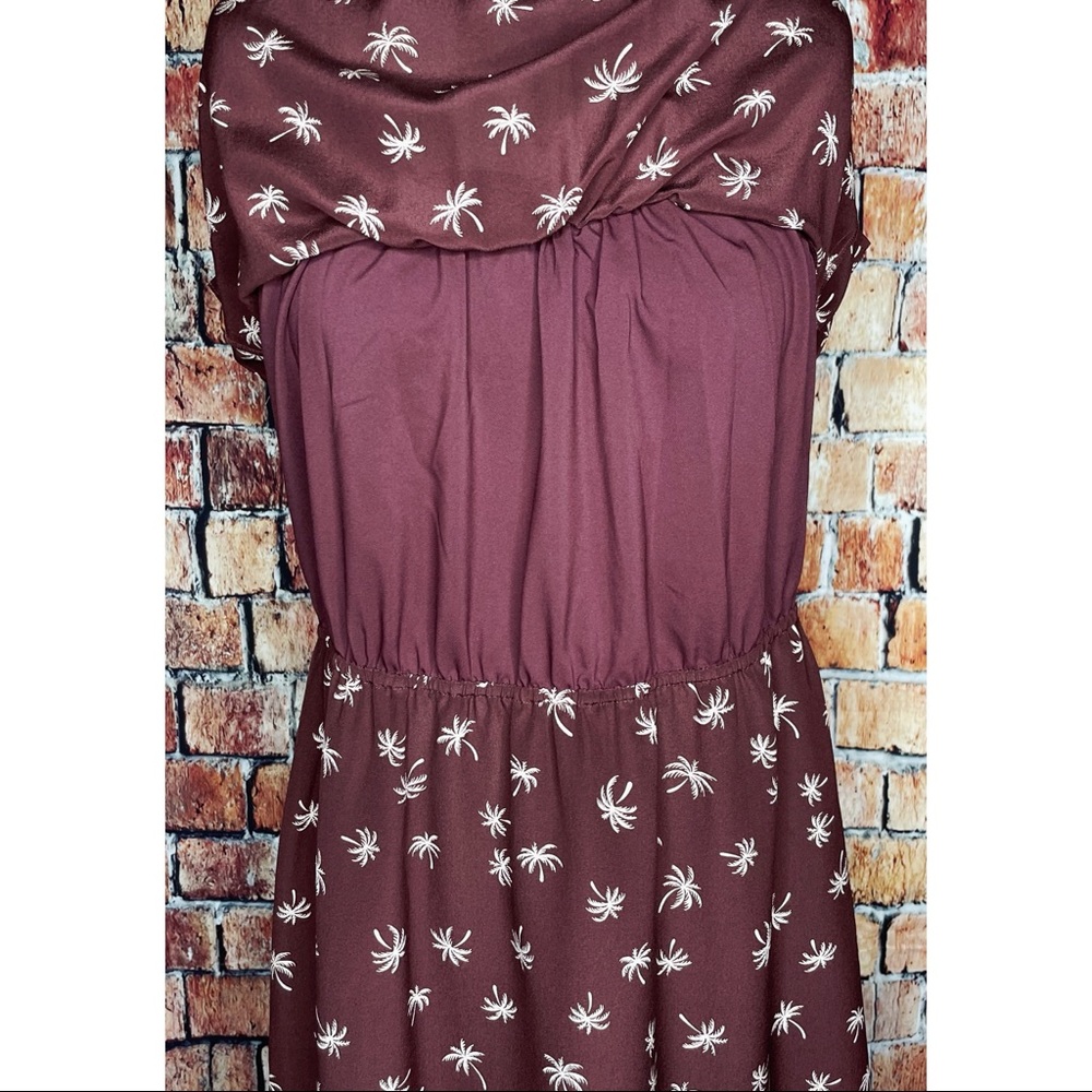 Madewell Dream Drift Overlay Silk Palm Tree Dress - Picture 7 of 7